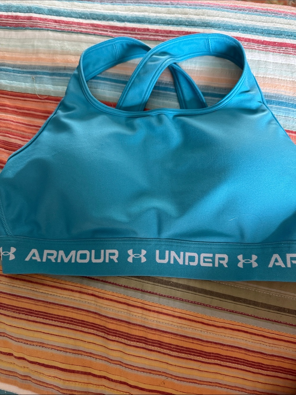 Under Armour Bright Turquoise Crossback Sports Bra